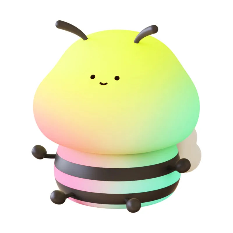 Cartoon Bees Sleep With Colorful Night Lights