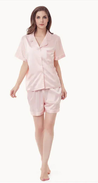 Solid Color Short Sleeve Set