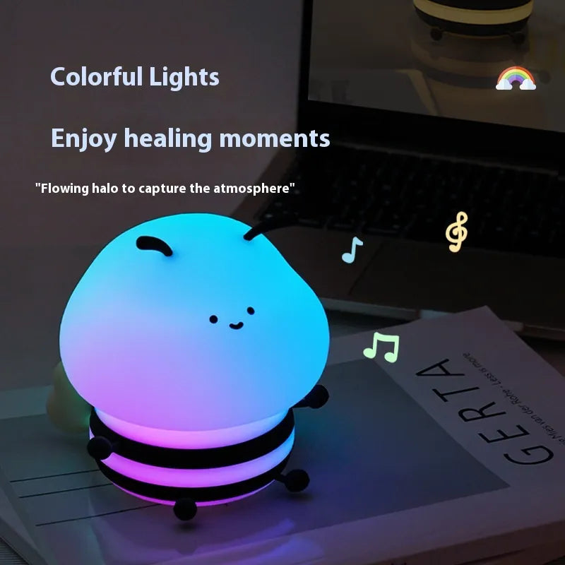 Cartoon Bees Sleep With Colorful Night Lights