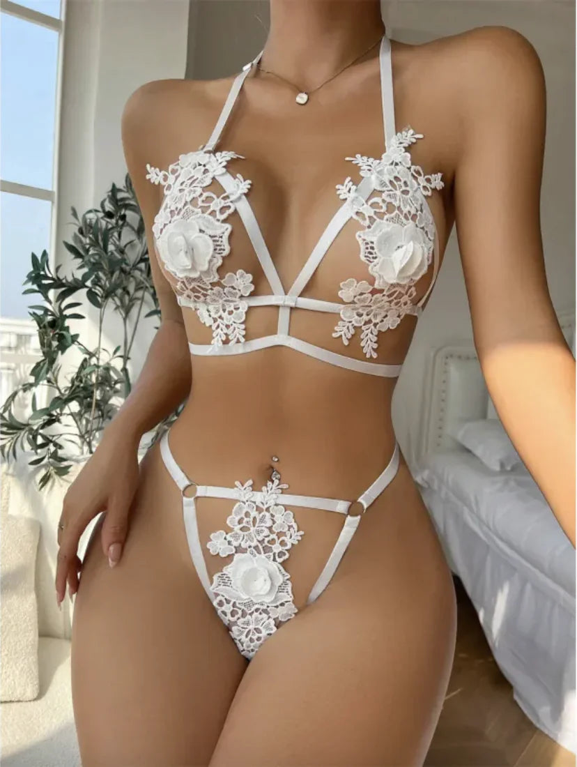 Water-Soluble Lace Cutout Sexy Underwear