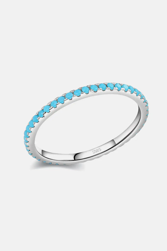 925 Sterling Silver Artificial Turquoise Ring