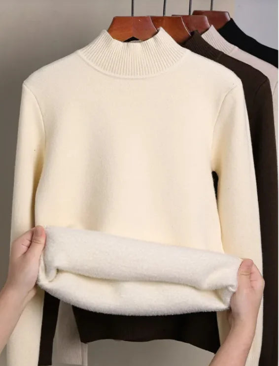 Fleece-lined Turtleneck Sweater