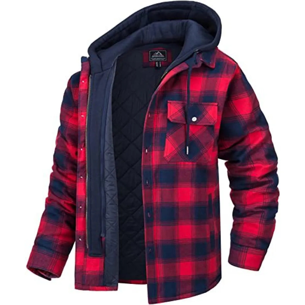 Men's Thick Padded Long Sleeves Loose Plaid