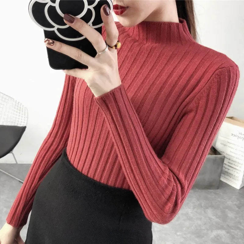 Half-high Neck Slim-Fit Sweater