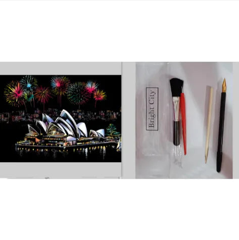 City Night Scratch Art Kit