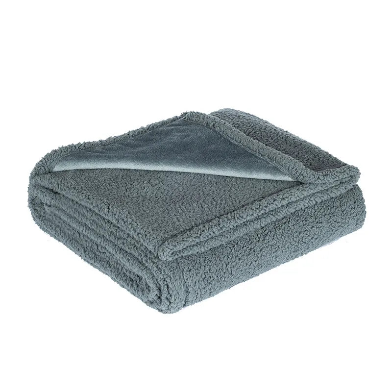 Flannel Shu Cotton Sherpa Thickened Pet Blanket