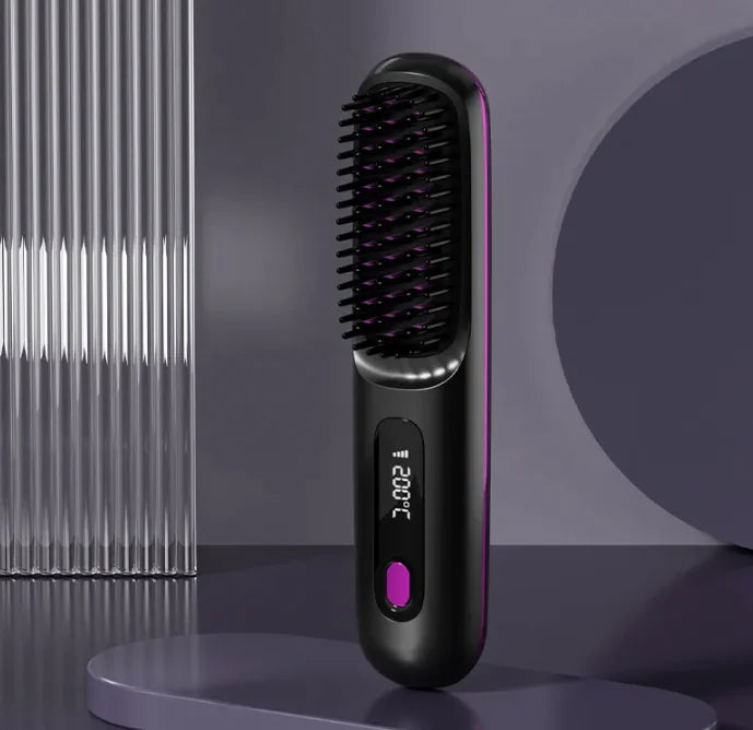 LCD USB Charging Ceramic Heating Electric Portable Straight Comb