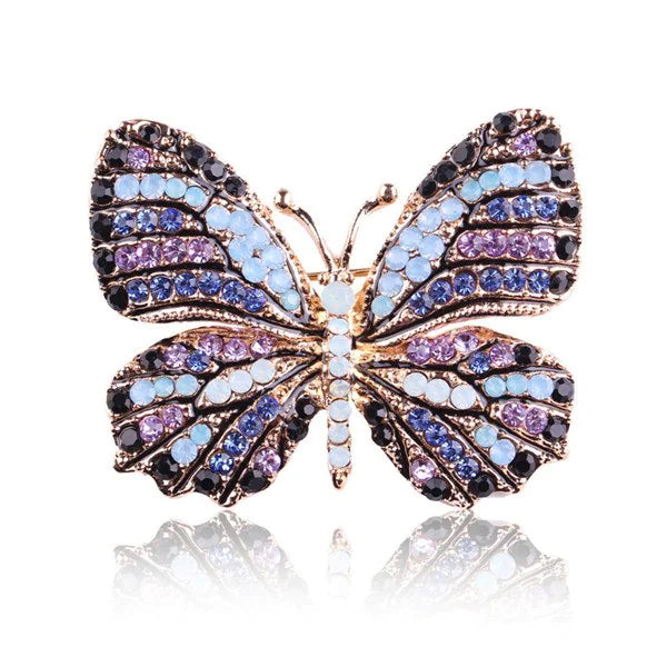 Rhinestone Butterfly Brooch